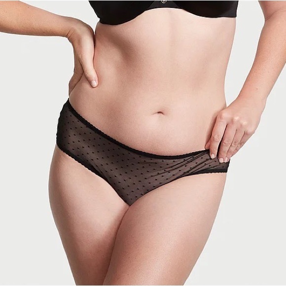 Victoria's Secret Very Sexy Back Cut-Out Cheeky Panty Black Small NEW - Picture 3 of 7